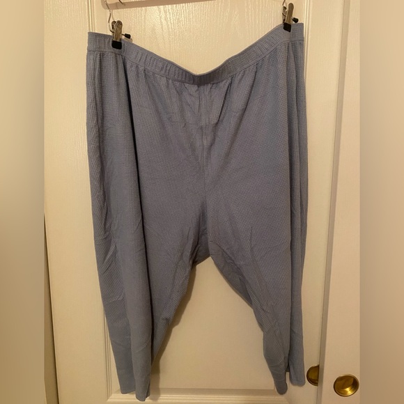 blue waffle knit lounge pants - Picture 3 of 4